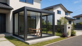 狭山市の戸建て外構に施工されたテラス囲い・サンルームのイメージ