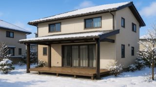 【仙台市】テラス屋根の費用相場|工事後に分かったメリットデメリット 仙台市の戸建て外構に施工されたテラス屋根のイメージ