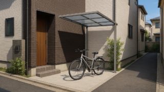世田谷区の戸建て外構に施工された自転車置き場のイメージ