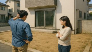 世田谷区の外構工事の失敗にがっかりする夫婦のイメージ