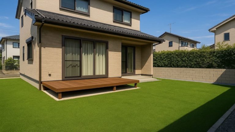 瀬戸市の戸建て外構に施工された人工芝のイメージ