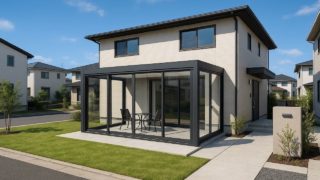 瀬戸市の戸建て外構に施工されたテラス囲い・サンルームのイメージ