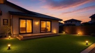 滋賀県の戸建て外構に施工された人工芝のイメージ