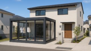 滋賀県の戸建て外構に施工されたテラス囲い・サンルームのイメージ