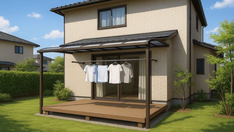 滋賀県の戸建て外構に施工されたテラス屋根のイメージ