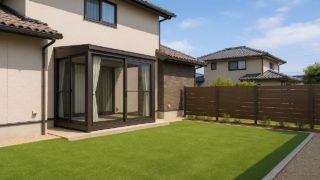 島田市の戸建て外構に施工された人工芝のイメージ