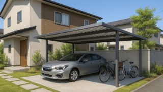 島田市の戸建て外構に施工された自転車置き場のイメージ