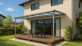 下関市の戸建て外構に施工されたテラス屋根のイメージ