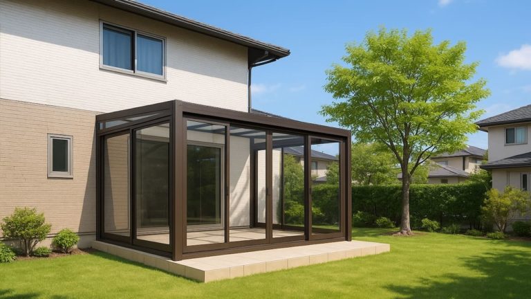 下野市の戸建て外構に施工されたテラス囲い・サンルームのイメージ