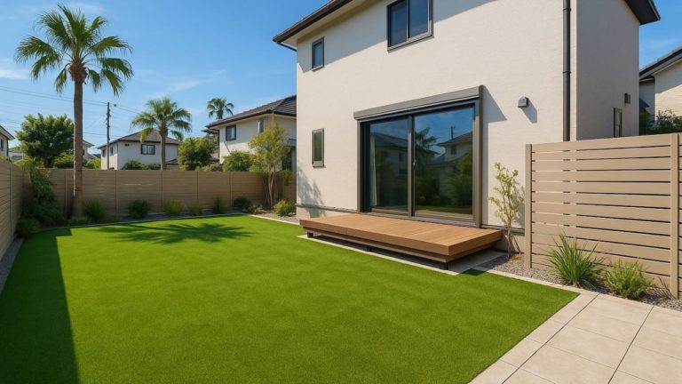 湘南の戸建て外構に施工された人工芝のイメージ
