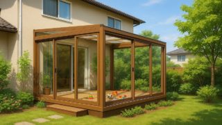 草加市の戸建て外構に施工されたテラス囲い・サンルームのイメージ