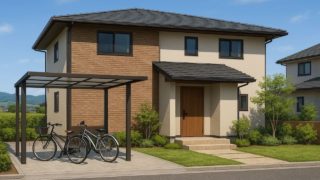 鈴鹿市の戸建て外構に施工されたサイクルポートのイメージ