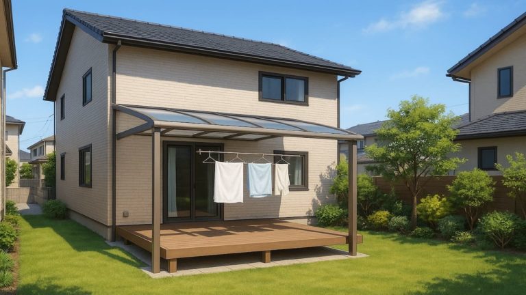 鈴鹿市の戸建て外構に施工されたテラス屋根のイメージ