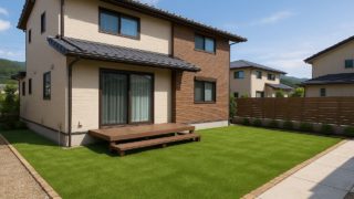 多治見市の戸建て外構に施工された人工芝のイメージ