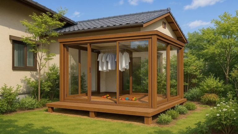 多治見市の戸建て外構に施工されたテラス囲い・サンルームのイメージ