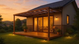 多治見市の戸建て外構に施工されたテラス屋根のイメージ