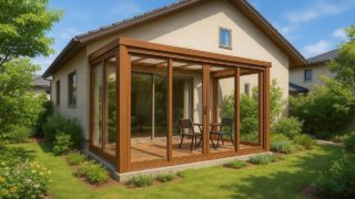 【高浜市】テラス囲い・サンルームの費用感|カフェ風に近づく演出5選 高浜市の戸建て外構に施工されたテラス囲い・サンルームのイメージ