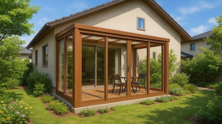 高浜市の戸建て外構に施工されたテラス囲い・サンルームのイメージ