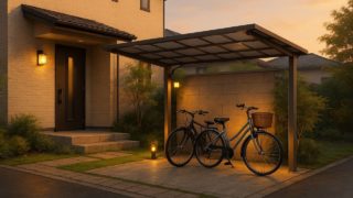 高松市の戸建て外構に施工された自転車置き場のイメージ