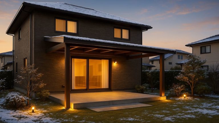 高岡市の戸建て外構に施工されたテラス屋根のイメージ