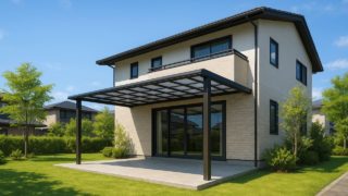 宝塚市の戸建て外構に施工されたテラス屋根のイメージ