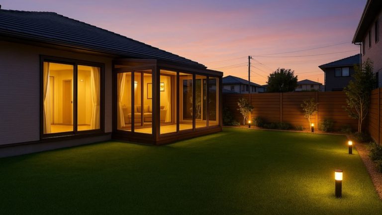 高砂市の戸建て外構に施工された人工芝のイメージ