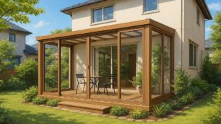 高崎市の戸建て外構に施工されたテラス囲い・サンルームのイメージ