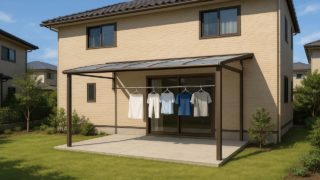 高崎市の戸建て外構に施工されたテラス屋根のイメージ