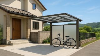 田辺市の戸建て外構に施工されたサイクルポートのイメージ