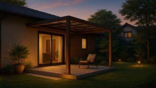 田辺市の戸建て外構に施工されたテラス屋根のイメージ