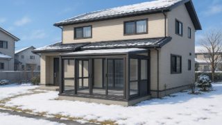 天童市の戸建て外構に施工されたテラス囲い・サンルームのイメージ