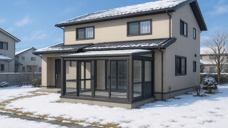 天童市の戸建て外構に施工されたテラス囲い・サンルームのイメージ