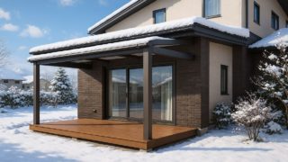 天童市の戸建て外構に施工されたテラス屋根のイメージ