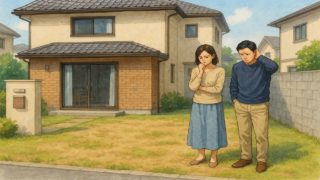 栃木県の外構工事の失敗にがっかりする夫婦のイメージ