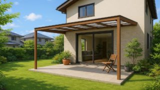 戸田市の戸建て外構に施工されたテラス屋根のイメージ