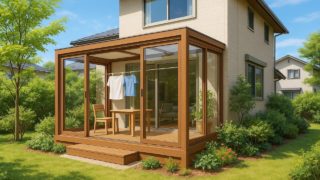 所沢市の戸建て外構に施工されたテラス囲い・サンルームのイメージ