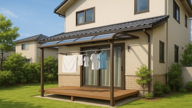 所沢市の戸建て外構に施工されたテラス屋根のイメージ