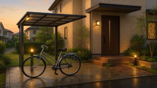 徳島県の戸建て外構に施工された自転車置き場のイメージ