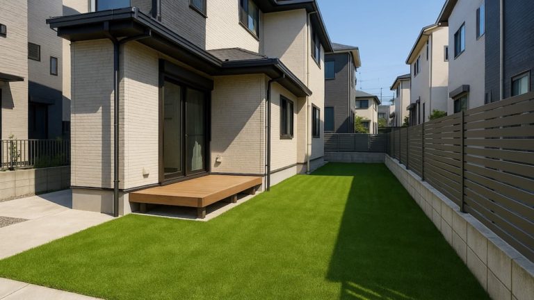東京都の戸建て外構に施工された人工芝のイメージ