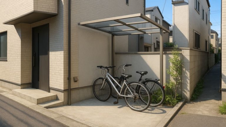 東京都の戸建て外構に施工された自転車置き場のイメージ