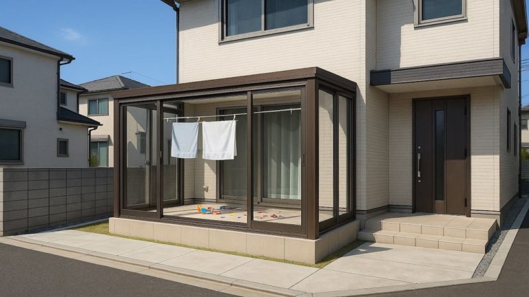 東京都の戸建て外構に施工されたテラス囲い・サンルームのイメージ