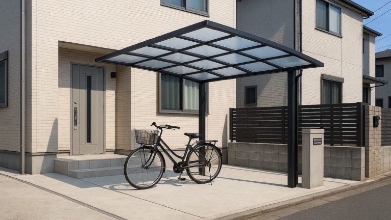 豊島区の戸建て外構に施工されたサイクルポートのイメージ