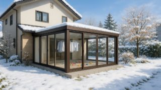 富山県の戸建て外構に施工されたテラス囲い・サンルームのイメージ