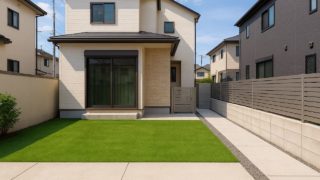 豊中市の戸建て外構に施工された人工芝のイメージ