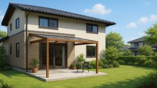 宇治市の戸建て外構に施工されたテラス屋根のイメージ