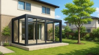 宇都宮市の戸建て外構に施工されたテラス囲い・サンルームのイメージ