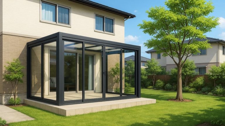 宇都宮市の戸建て外構に施工されたテラス囲い・サンルームのイメージ