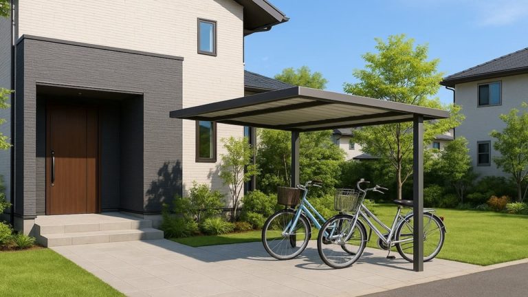 和歌山県の戸建て外構に施工された自転車置き場のイメージ