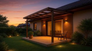 和歌山県の戸建て外構に施工されたテラス屋根のイメージ