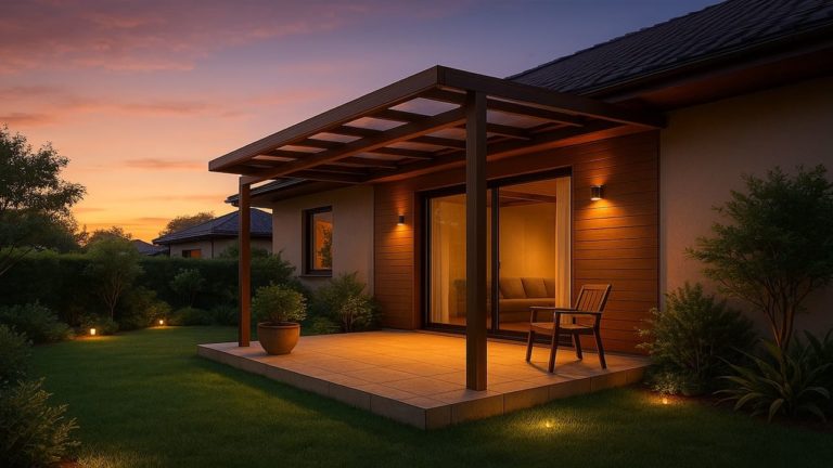 和歌山県の戸建て外構に施工されたテラス屋根のイメージ